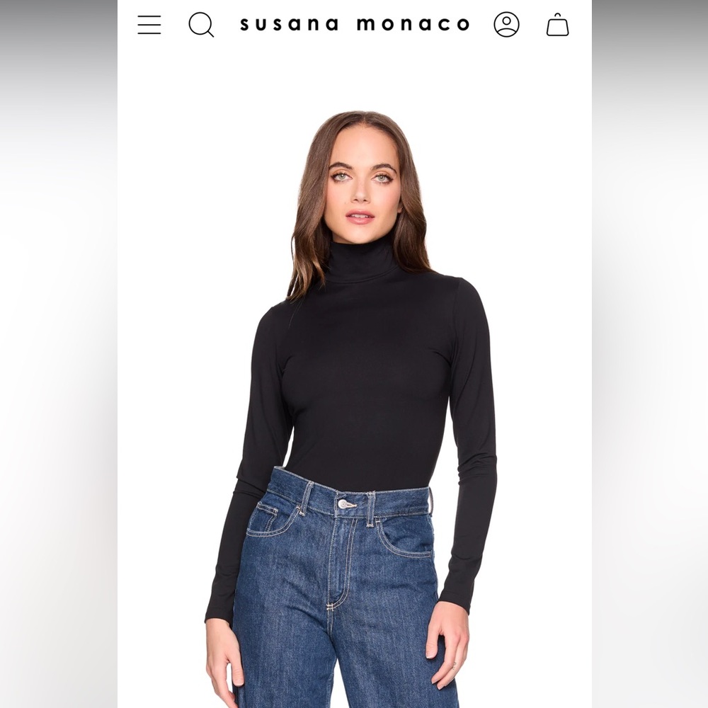 Susana Monaco Essential Long Sleeve Turtleneck Top size L